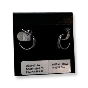 COPY - Bony Levy 18K white gold Pave Diamond 💎 Open Huggie Hoops Earring